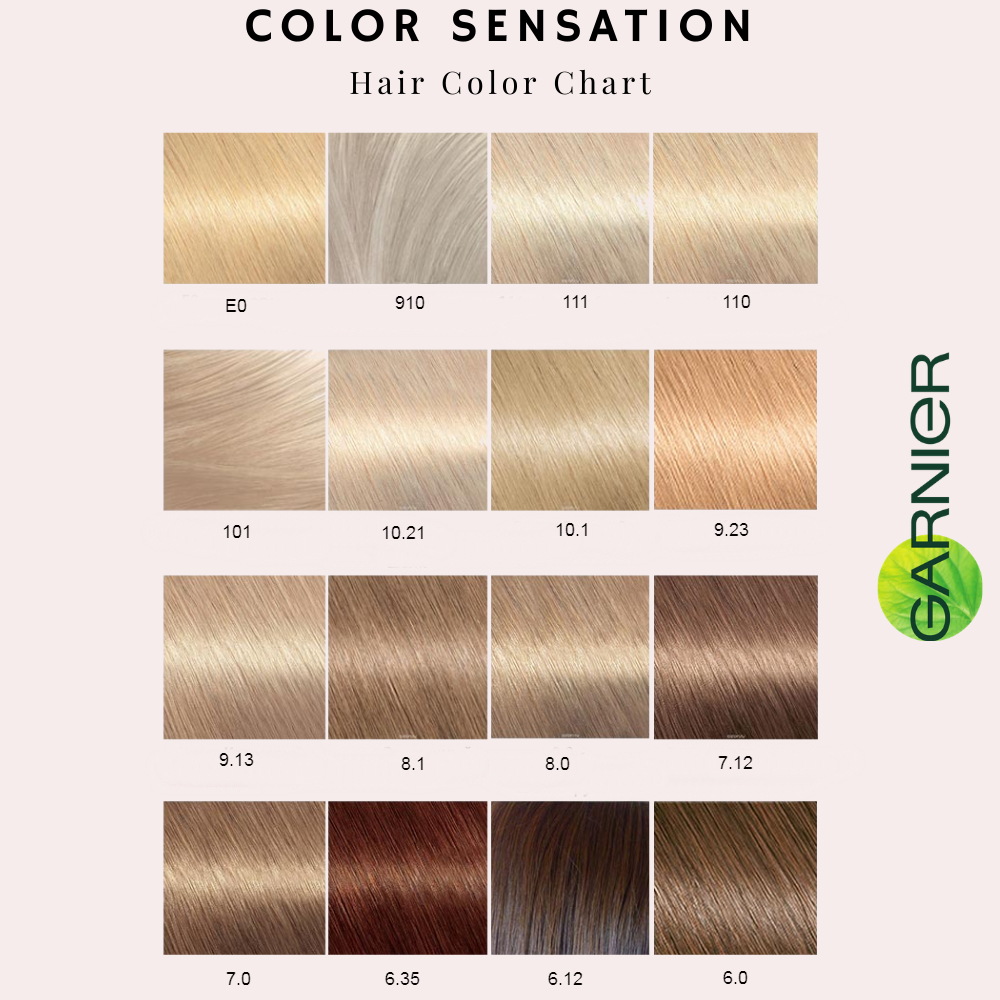 Название цвета волос палитра фото Garnier Hair Color Chart Color Sensation