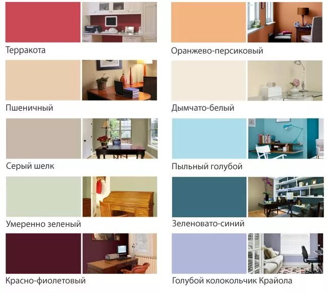 Название цветов в интерьере спальня-кабинет дизайн - Пошук Google Home office colors, Office colors, Office 