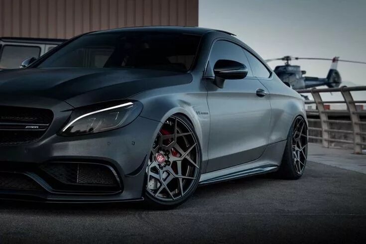 Название тюнинга мерседеса Mercedes-AMG C63s Coupe goes sinister with matte black foil from Avery Dennison.