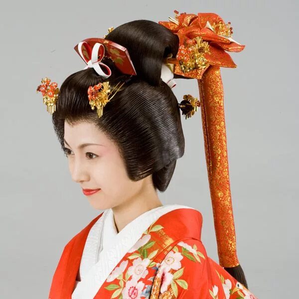 Название японских причесок женских Japan, Edo Era, Bunkin Takashimada Sagegami Style of Daimyo Samurai Bride Japane