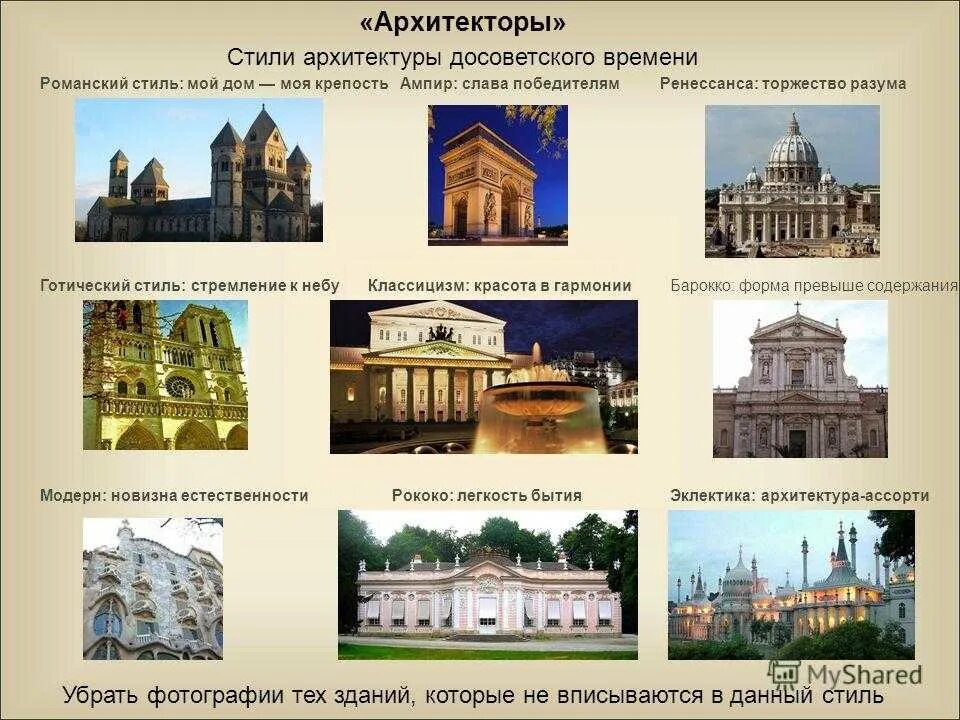 Название здания по фото Архитектор направления