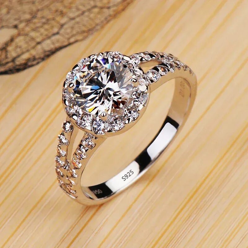 Названия и фото колец Женское Винтажное кольцо с круглым фианитом AliExpress