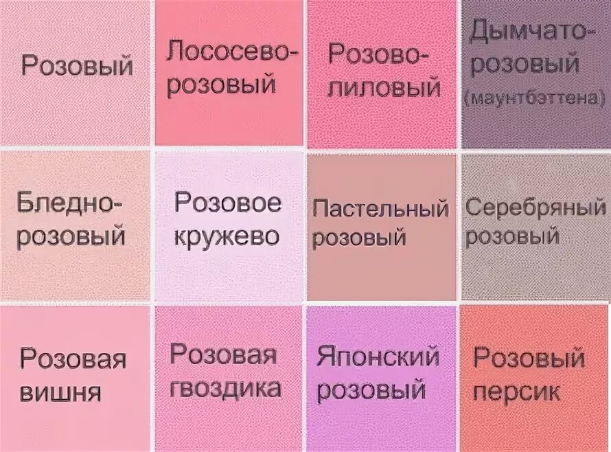 Названия и фото розового цвета Красивые названия розового