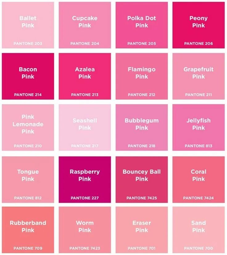 Названия и фото розового цвета Pin on Pink/Peach Info. and Lt. to Dk. + All Information & Meanings Pink color c
