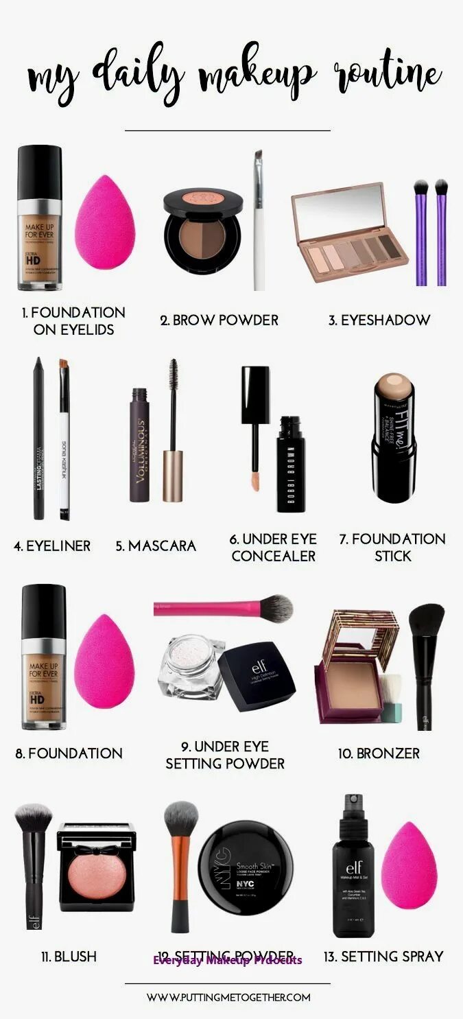 Названия косметики для макияжа список и фото Makeup Products for every day #makeupproducts #makeupeveryday Daily makeup routi