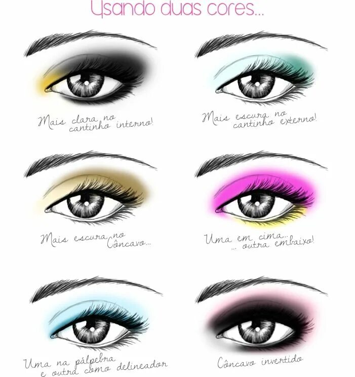 Названия макияжа глаз Aprenda a combinar sombras! Makeup tutorial eyeshadow, Makeup charts, Eye makeup