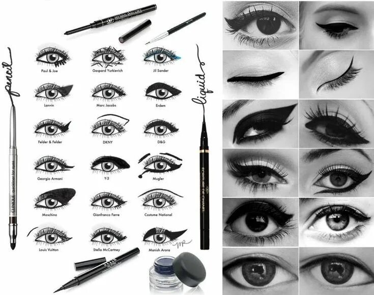 Названия макияжа глаз Eyeliner Styles Galore! Eyeliner styles, Eyeliner, Cat eye eyeliner