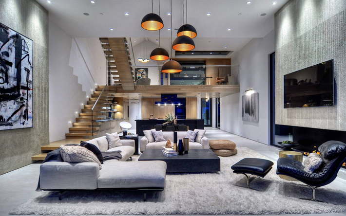 Названия современных интерьеров Download wallpapers country house, luxurious modern interior, modern design, sta