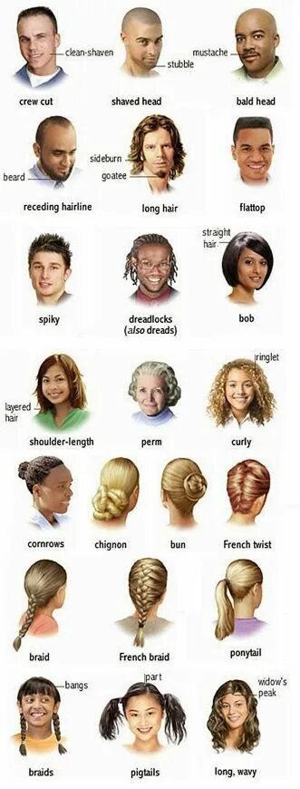 Названия женских причесок на английском Pin on English words with pictures English vocabulary, Vocabulary, Learn english