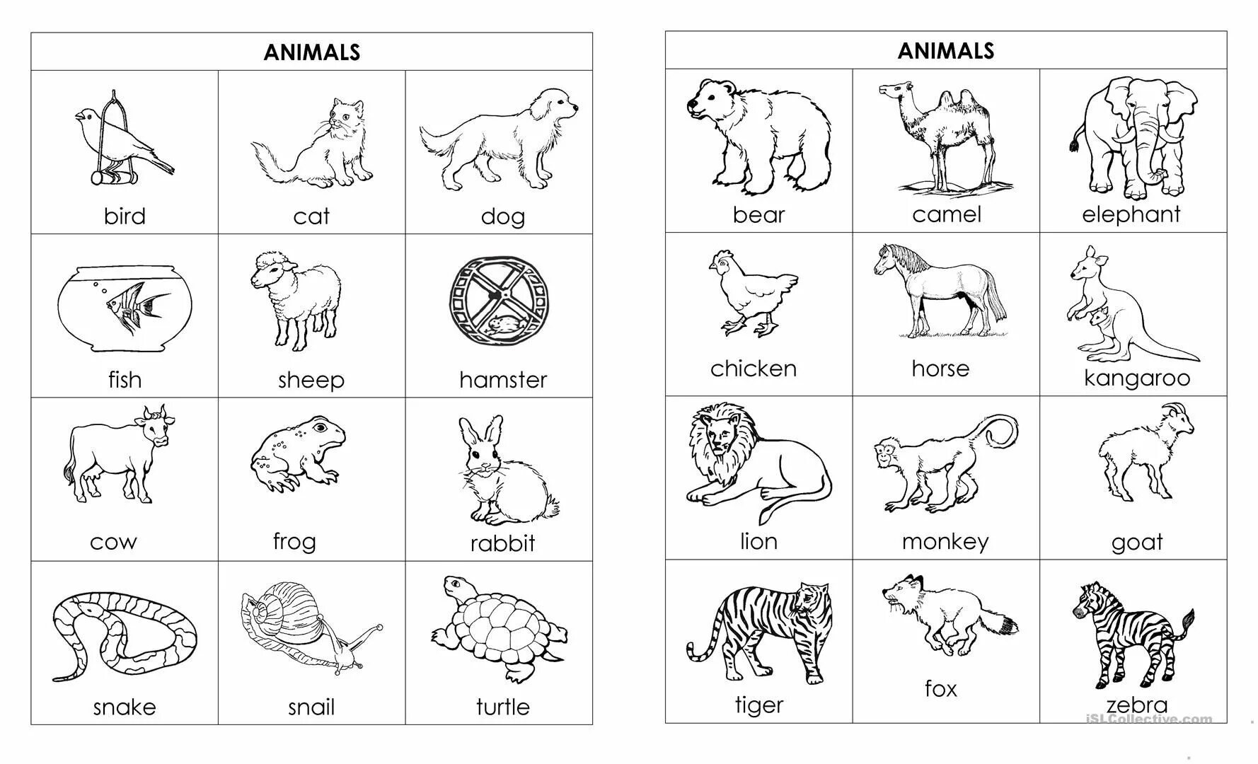 Названия животных на английском картинки 5 Farm Animals Flashcards for Kids animals esl games 3 Flashcards for kids, Anim