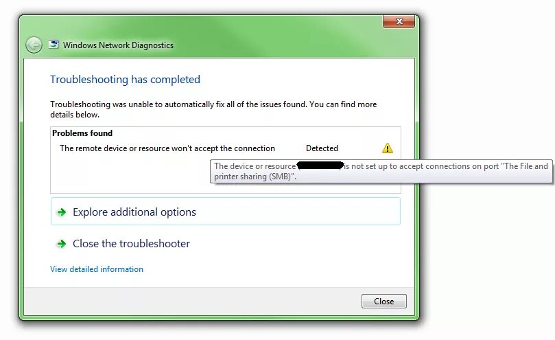 Не настроен прием подключений через порт 16.04 - After Server reboot, can't remotely connect from Windows 7 machines - As