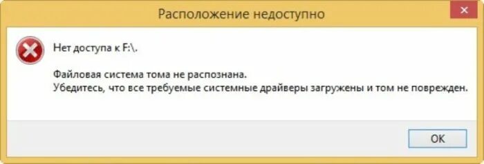 Не открывается фото ошибка файловой системы Файловая система тома не распознана - как решить проблему и что делать?