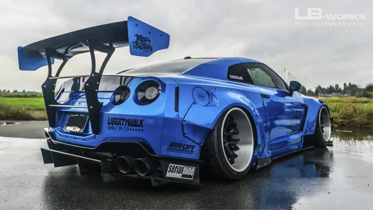 Ниссан гтр тюнинг в японском стиле Blue Nissan GT-R Sports Car