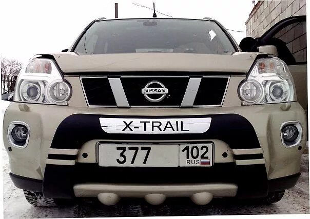 Ниссан х трейл т31 2.5 фото бампера Накладки на бампера - Nissan X-Trail II (t31), 2,5 л, 2008 года кузовной ремонт 