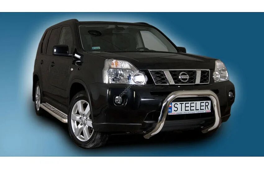 Ниссан х трейл тюнинг купить Сертифицированная EU Защита переднего бампера (Дуга) NISSAN X-TRAIL (2010-2014)