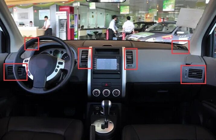 Ниссан х трейл тюнинг салона Аксессуары 6 шт. АБС-пластик, боковая дверная ручка, крышка чашки, автомобильная