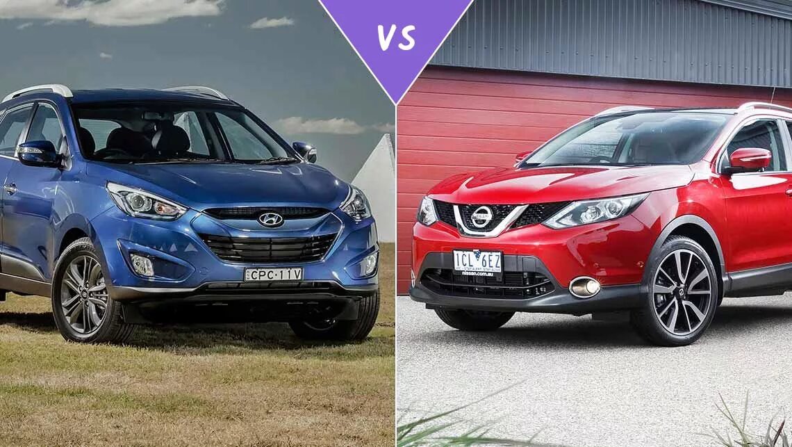 Ниссан хундай фото Hyundai ix35 vs Nissan Qashqai - Review CarsGuide