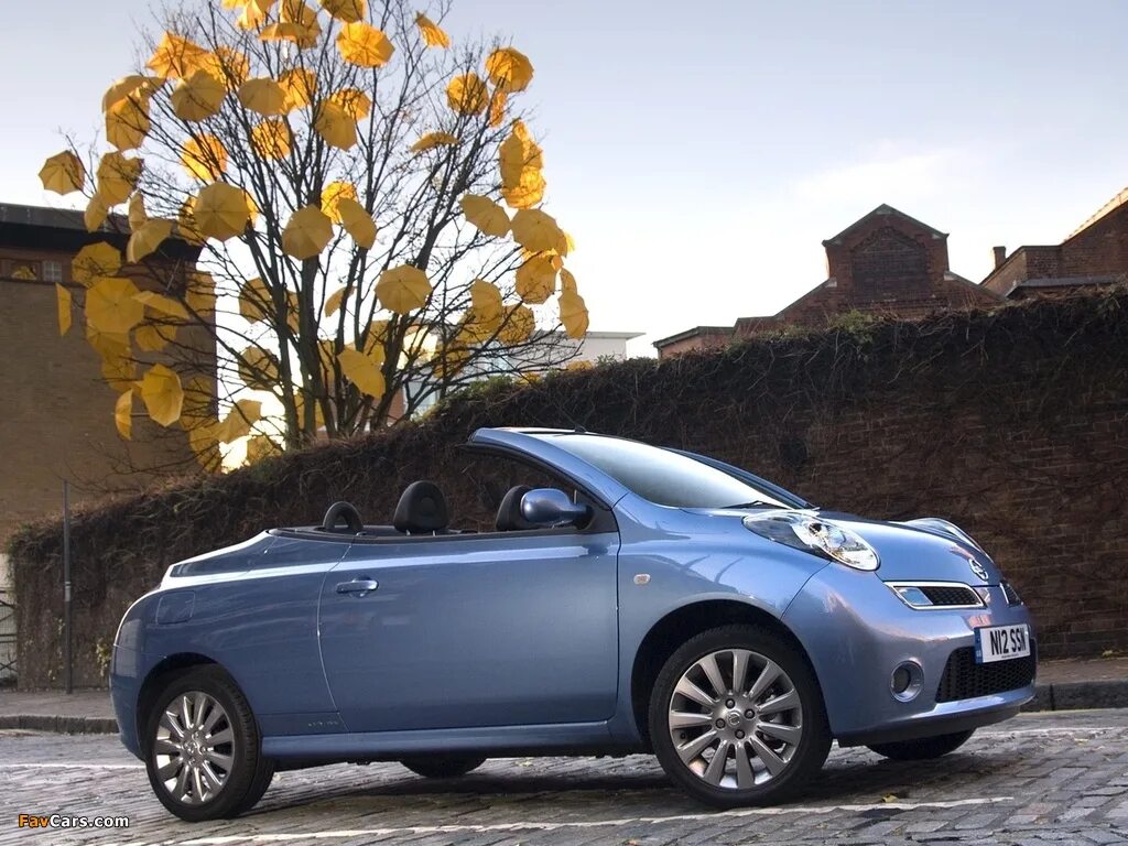 Ниссан кабриолет фото Nissan Micra C+C UK-spec (K12C) 2007–10 wallpapers (1024x768)