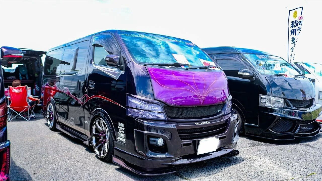 Ниссан караван тюнинг фото HD)BODYLINE NISSAN NV350 CARAVAN modified bodypaint ボ デ ィ ラ イ ン 日 産 キ ャ ラ バ ン カ 