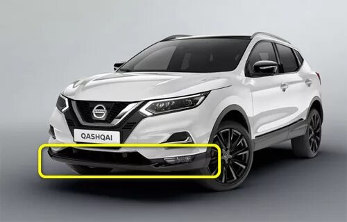 Ниссан кашкай 2019 тюнинг Тюнинг Qashqai 2019- Накладка на передний бампер, черная глянцевая - AGS Tuning