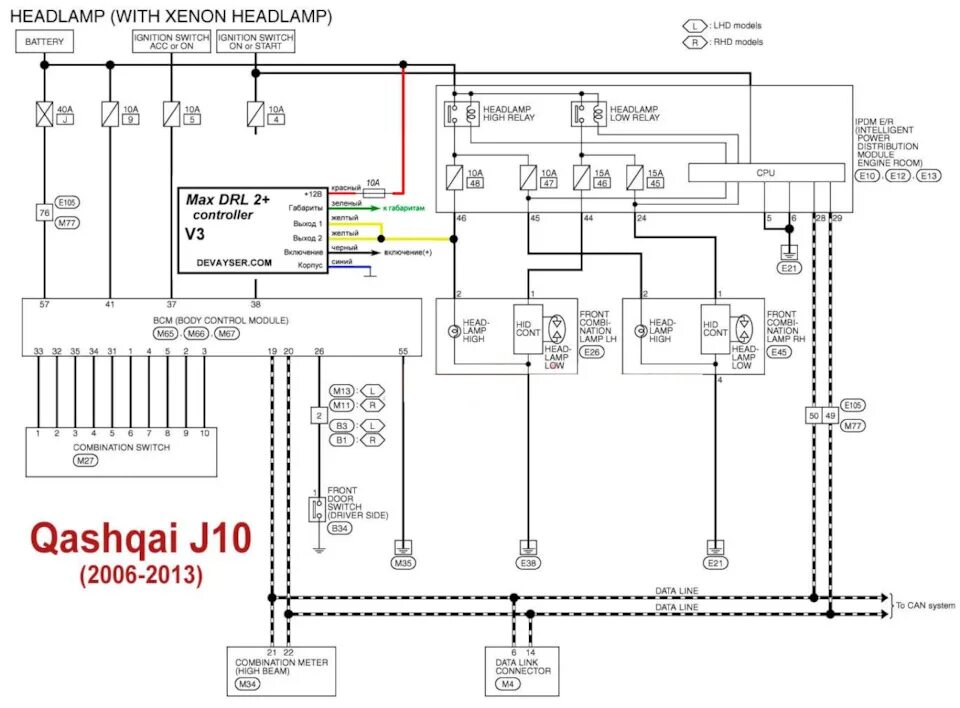 Ниссан кашкай точки подключения Торопыга платит дважды, или как я ставил ДХО - Nissan Qashqai+2, 2 л, 2013 года 
