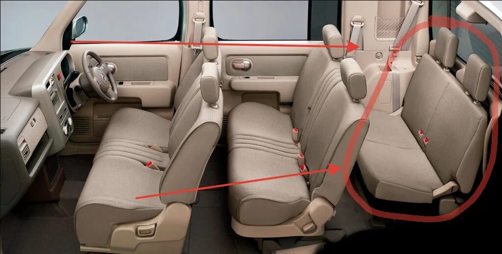 Ниссан кубе фото салона 3ий ряд сидений - Nissan Cube II, 1,4 л, 2004 года другое DRIVE2