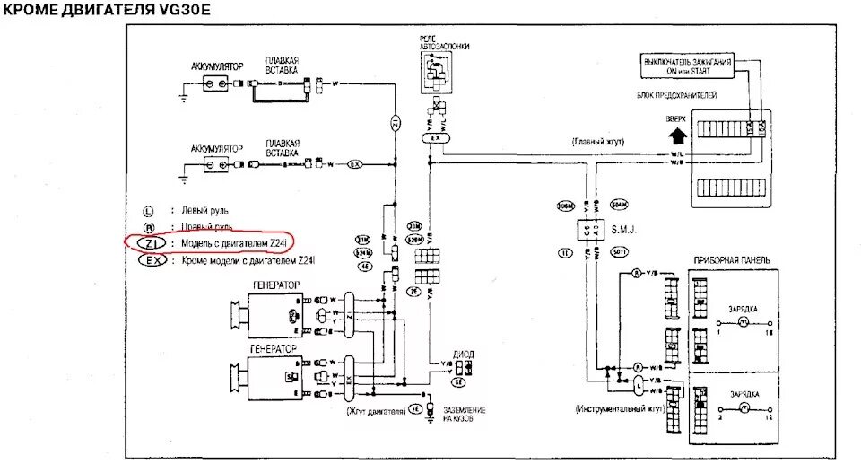 Ниссан мистраль генератор подключение Схема электропроводки ниссан мистраль - фото - АвтоМастер Инфо