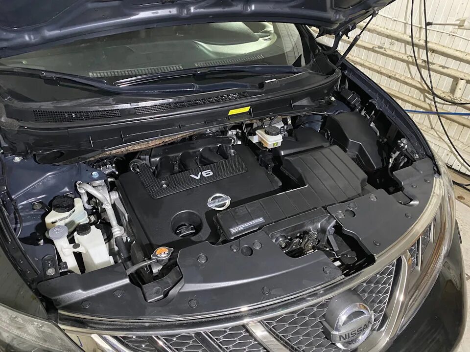 Ниссан мурано фото двигателя Детейлинг мойка мотора и консервация - Nissan Murano II, 3,5 л, 2012 года мойка 