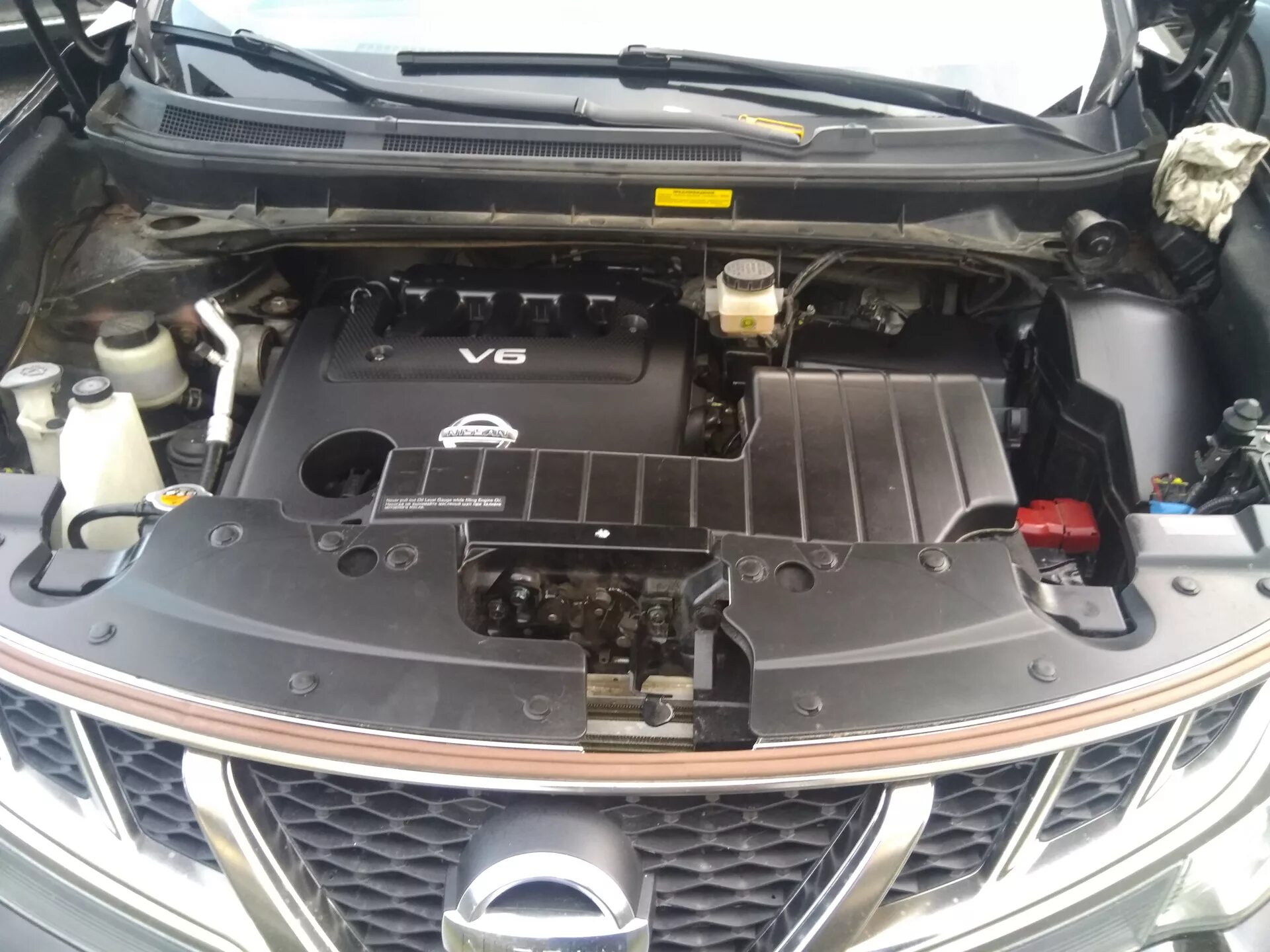 Ниссан мурано фото под капотом Защита подкапотного пространства от пыли - Nissan Murano II, 3,5 л, 2015 года ст
