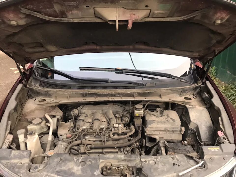 Ниссан мурано фото под капотом Надо навести порядок подкапотки Murano z51 - Nissan Murano II, 3,5 л, 2010 года 