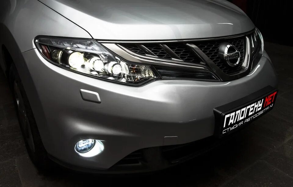Ниссан мурано тюнинг фар Nissan Murano II Z51 - установка биксенона Hella 3R, туманок Osram LEDfog 101 - 