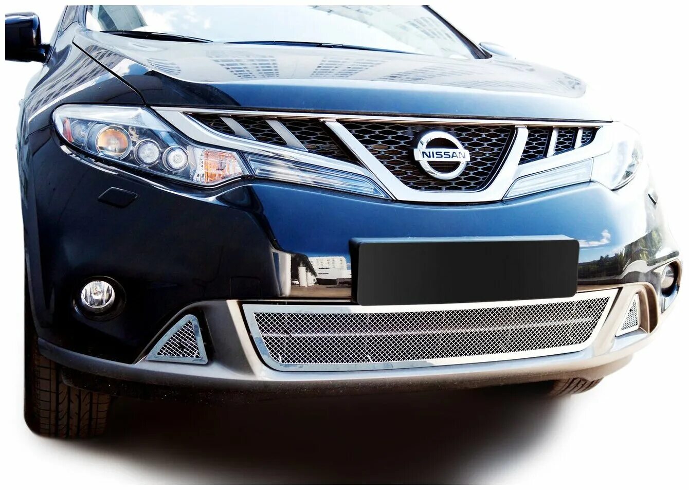 Ниссан мурано тюнинг решетка Накладка решетки бампера Fancycar для Nissan Murano (Z51) (2008-2014), нижняя, с