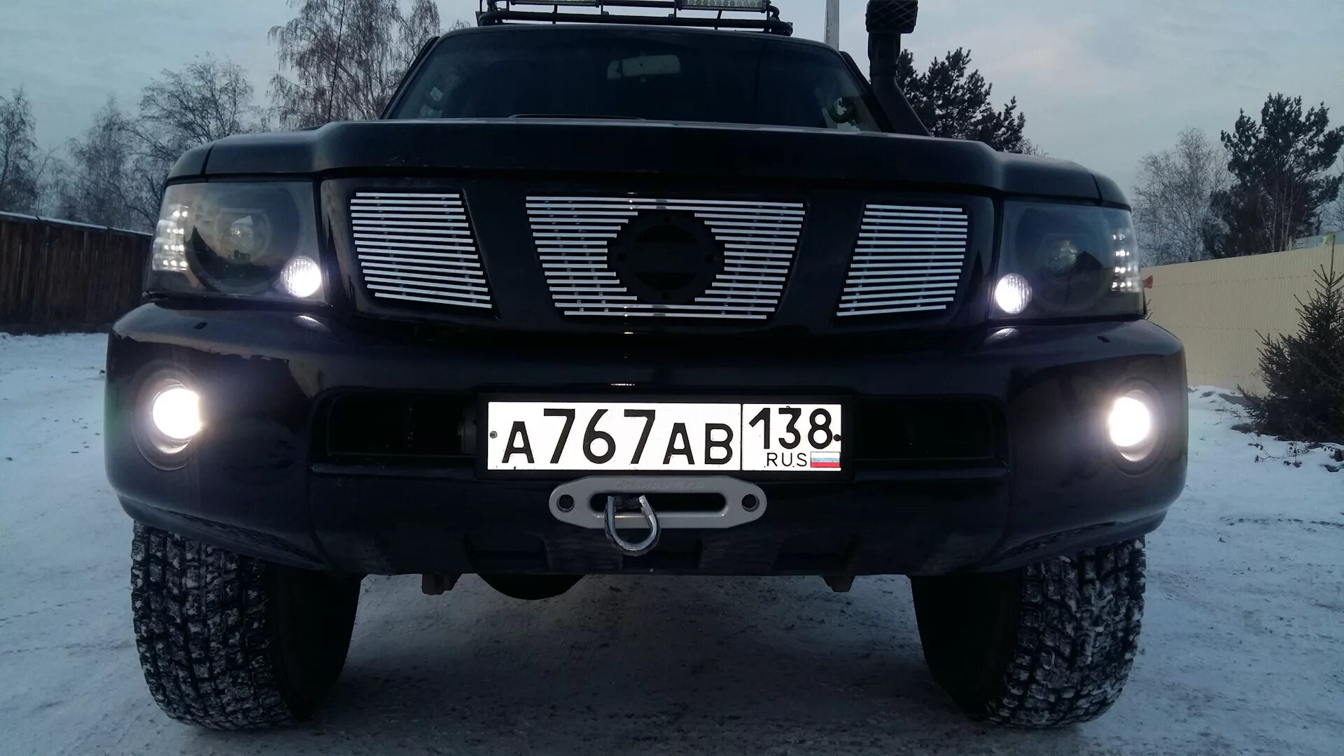 Ниссан патрол фара тюнинг Силовой бампер из стеклопластика. И не только - Nissan Patrol (Y61), 4,2 л, 2008