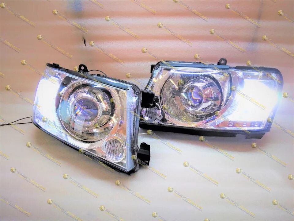 Ниссан патрол фара тюнинг Светодиодные фары Nissan Patrol GR Y61. Установка линз в Екатеринбурге. Светодио