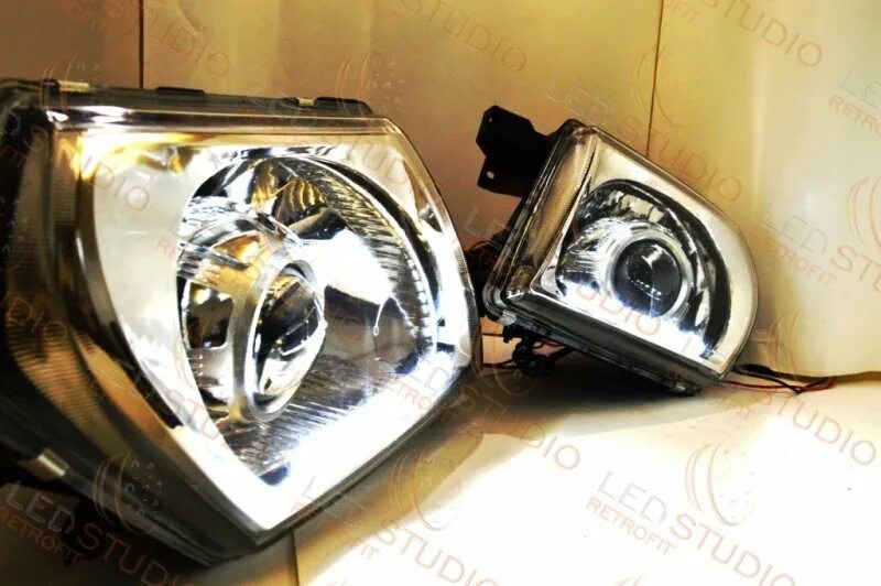 Ниссан патрол фара тюнинг BiLed фары Nissan Patrol GR Y61