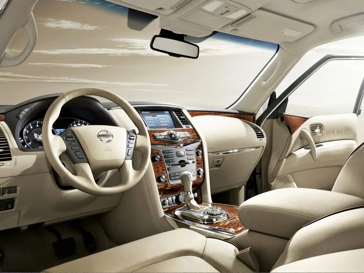 Ниссан патрол салон фото Купить б/у Nissan Patrol VI (Y62) 5.6 AT (405 л.с.) 4WD бензин автомат в Москве: