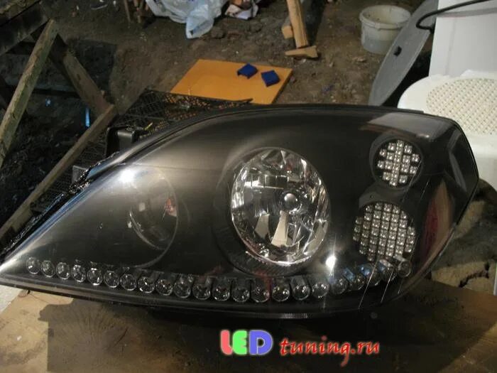 Ниссан примера тюнинг фар 24. светодиодная оптика на primera p12 - Nissan Primera (P12), 1,8 л, 2002 года 