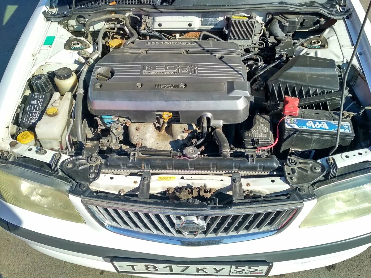 Ниссан санни двигатель фото Купить б/у Nissan Sunny B15 1.5 AT (105 л.с.) 4WD бензин автомат в Омске: белый 