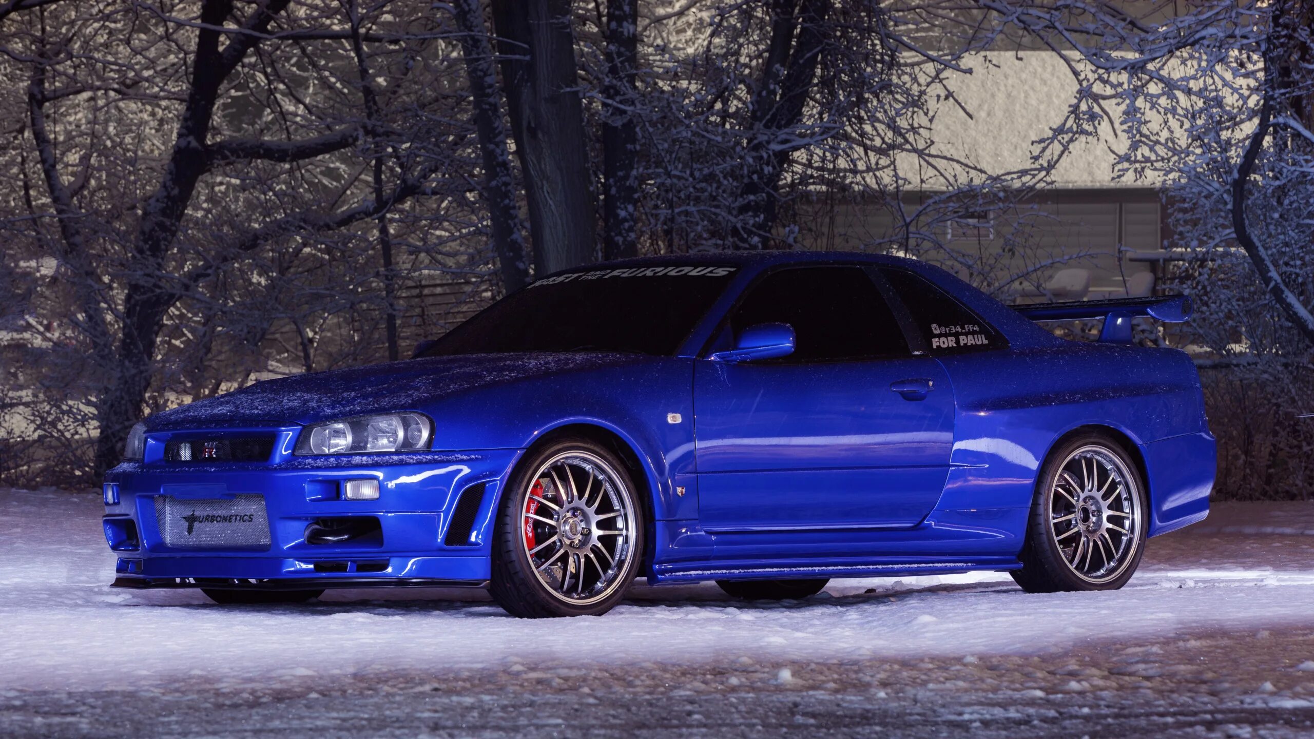 Ниссан скайлайн фото на обои Download wallpaper Nissan, Skyline, snow, GT-R34, Turbonetics, section nissan in