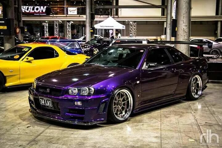 Ниссан скайлайн r34 тюнинг Purple skyline GT-R 34 Nissan skyline, Nissan gtr, Skyline gt