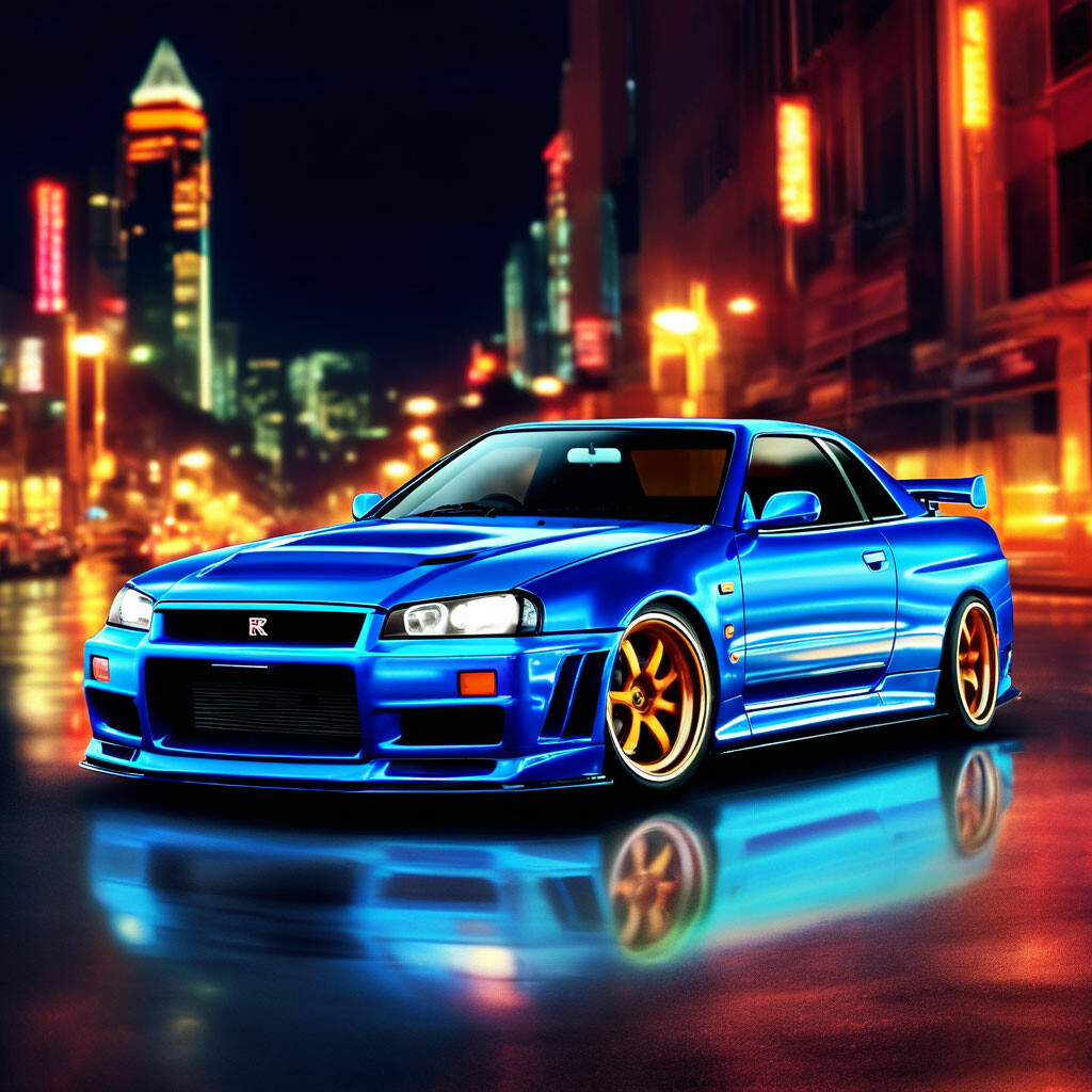 Ниссан скайлайн r34 тюнинг Nissan skyline gtr r34, tuning , ." - картинка создана в Шедевруме