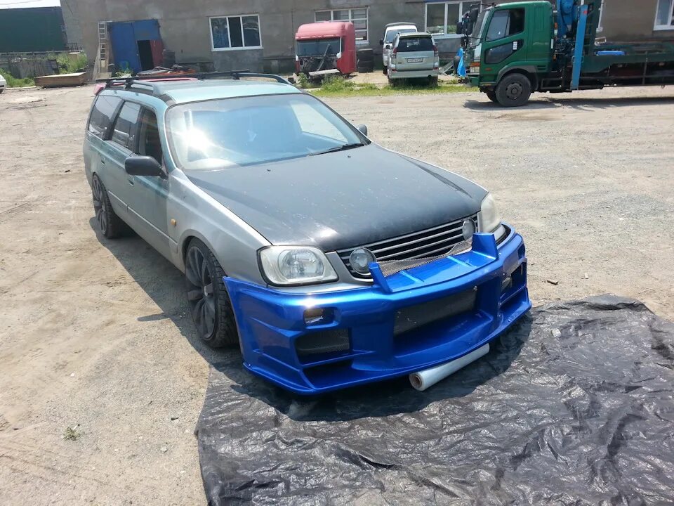 Ниссан стейджа тюнинг Бампер от bnr34 Skyline Do-Luck - Nissan Stagea (WC34 Series 2), 2,5 л, 1998 год
