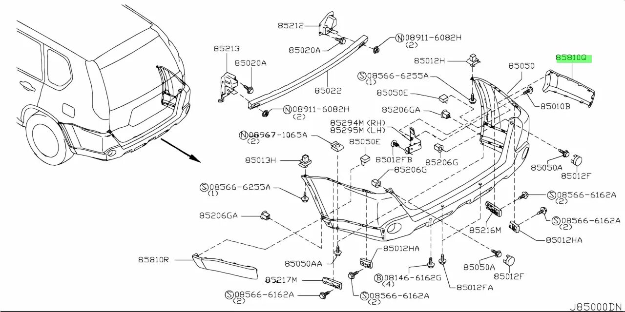 Ниссан т31 ремонт своими руками Купить Nissan 85088JG00A (85088-JG00A) Накладка Пластиковая для Nissan X-Trail. 