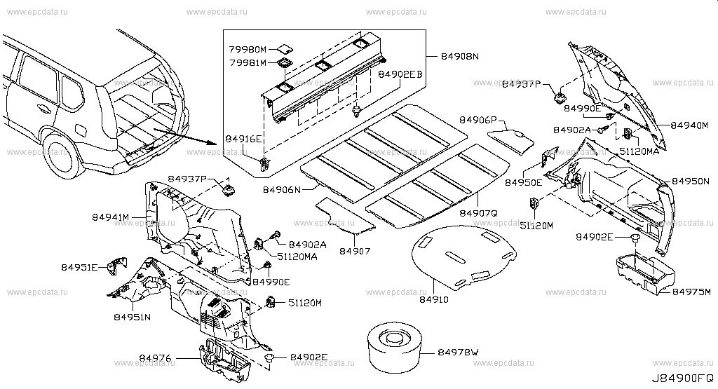 Ниссан т31 ремонт своими руками Trunk room trimming (trim) для Nissan X-Trail T31, 2 поколение 08.2007 - 02.2011