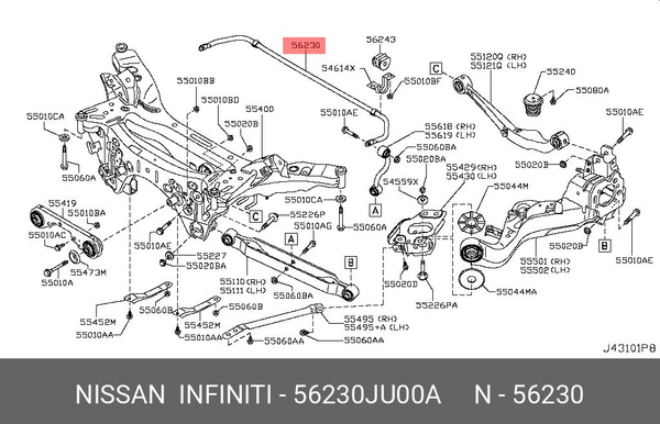 Ниссан т31 ремонт своими руками Стабилизатор попереч Nissan 56230-JU00A - купить по доступным ценам в интернет-м