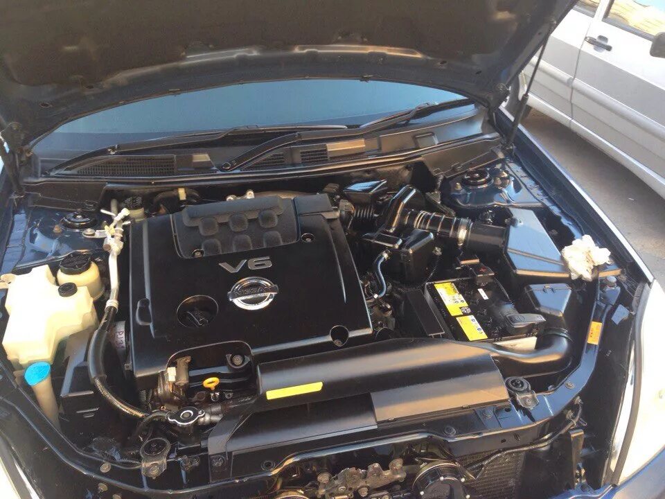 Ниссан теана фото под капотом чистота под капотом, лак для консервации** - Nissan Teana (J31), 2,3 л, 2004 год