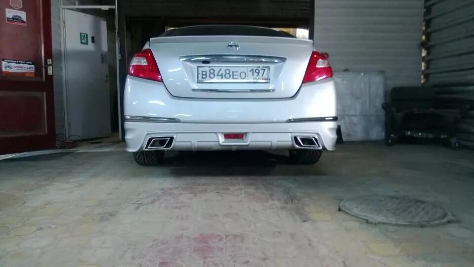 Ниссан теана тюнинг выхлопа Издевательство над задним бампером) - Nissan Teana (J32), 2,5 л, 2010 года стайл