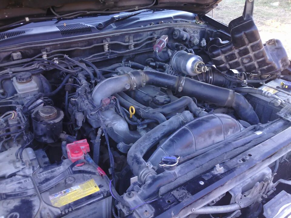Ниссан террано под капотом фото установка котла. ну и куда его тулить. - Nissan Terrano R50, 2,7 л, 1996 года ак