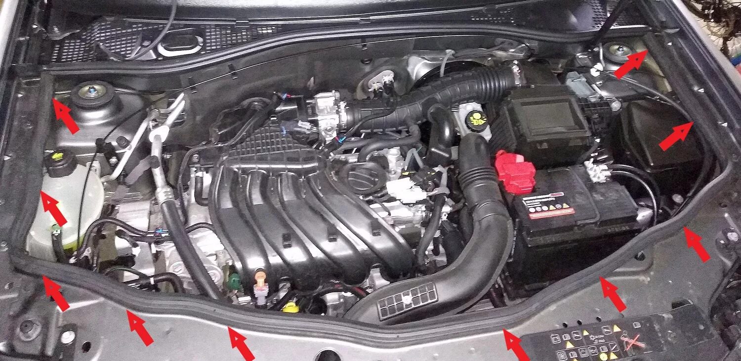 Ниссан террано под капотом фото Уплотнитель под капот - Nissan Terrano III, 1,6 л, 2017 года аксессуары DRIVE2