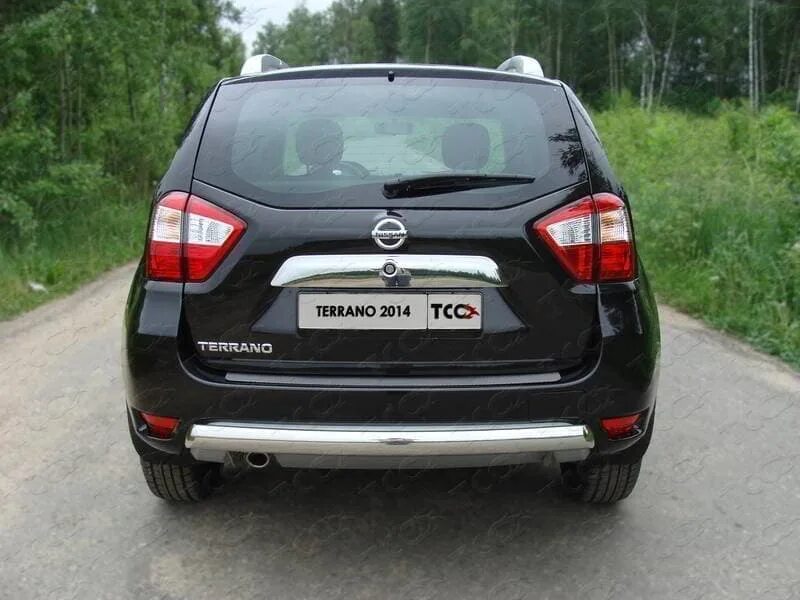 Ниссан террано сзади фото Накладка на задний бампер (лист декоративный) для Nissan Terrano (2014-2022) № N